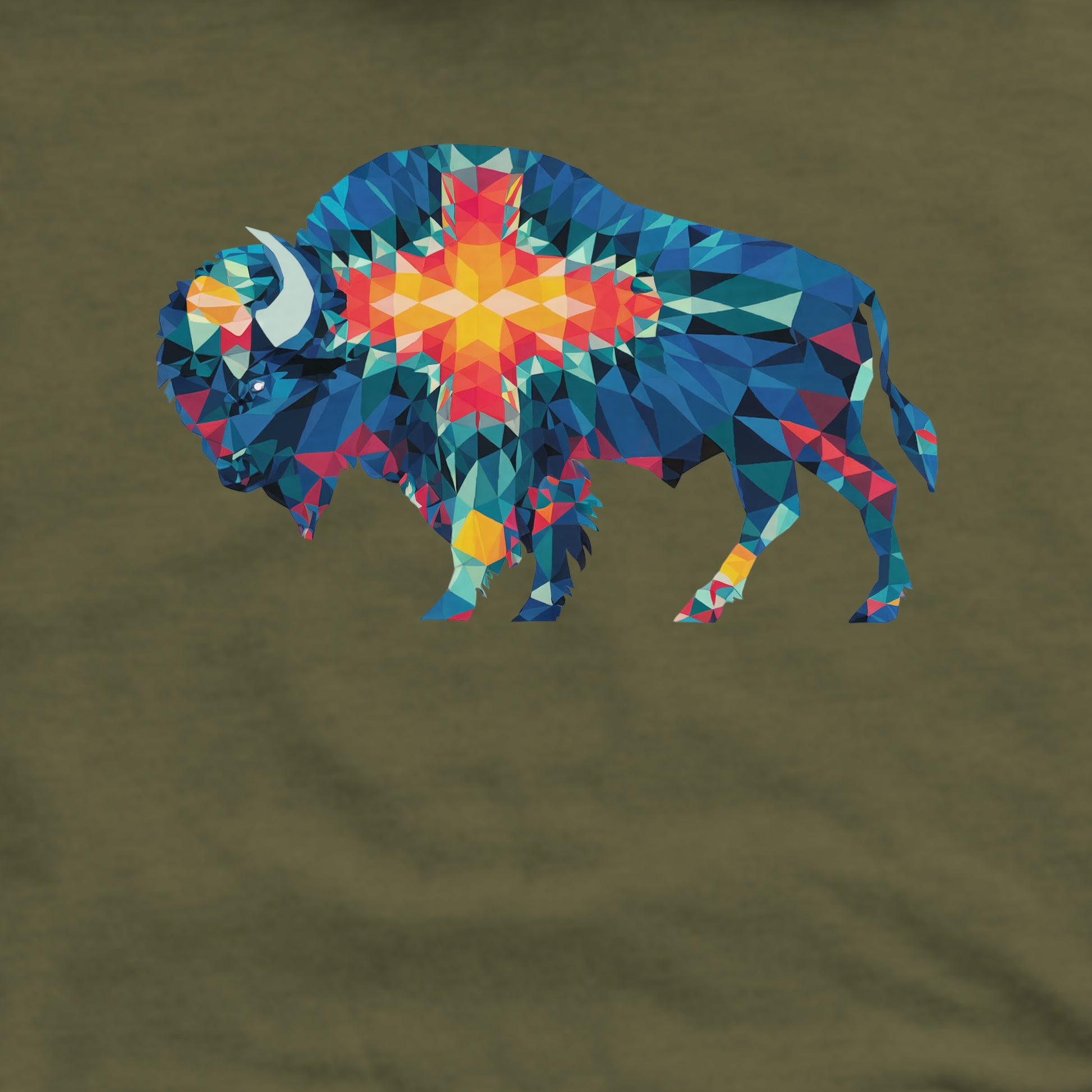 Buffalo Southwestern Mosaic Crewneck Sweatshirt Adventure and Outdoors Themed Sweatshirt