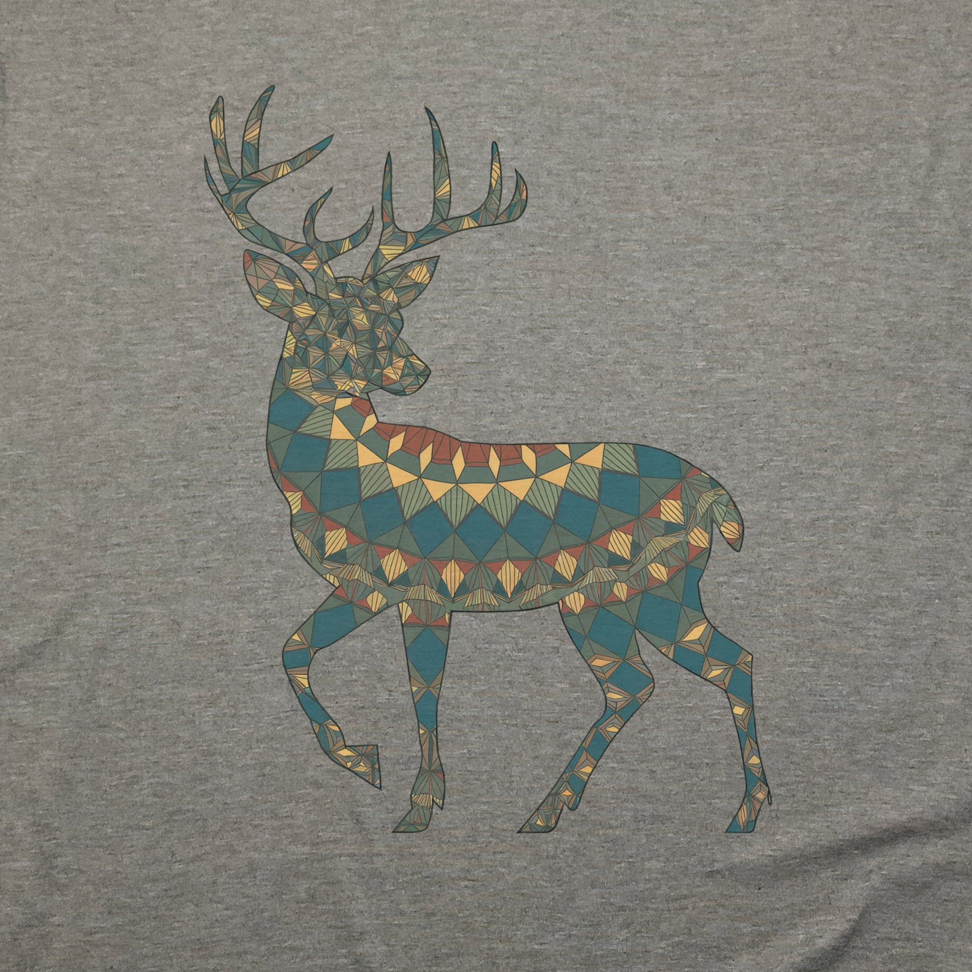 Deer Southwestern Mosaic T-Shirt Adventure and Outdoors Themed T-Shirt