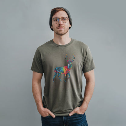 Deer Mosaic T-Shirt Adventure and Outdoors Themed T-Shirt
