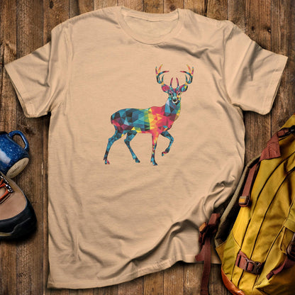 Deer Mosaic T-Shirt Sand Adventure and Outdoors Themed T-Shirt