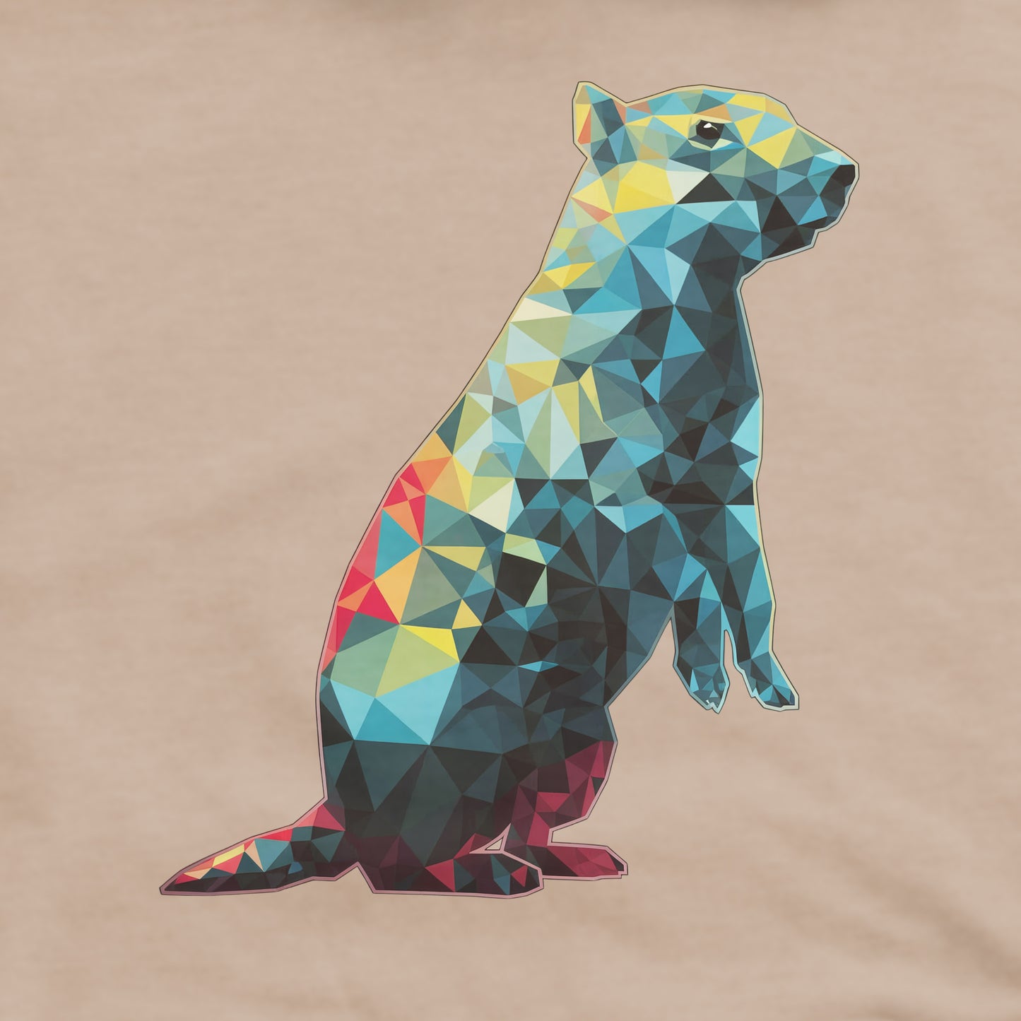 Prairie Dog Mosaic Crewneck Sweatshirt Adventure and Outdoors Themed Sweatshirt