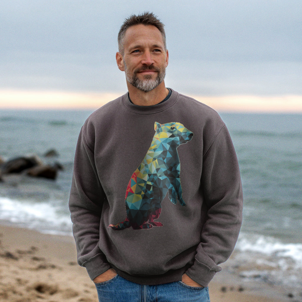 Prairie Dog Mosaic Crewneck Sweatshirt Adventure and Outdoors Themed Sweatshirt