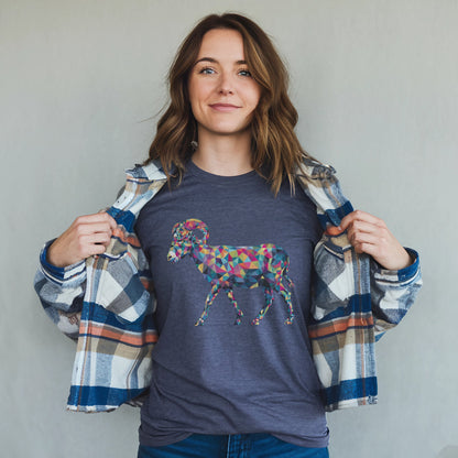 Ram Mosaic T-Shirt Adventure and Outdoors Themed T-Shirt