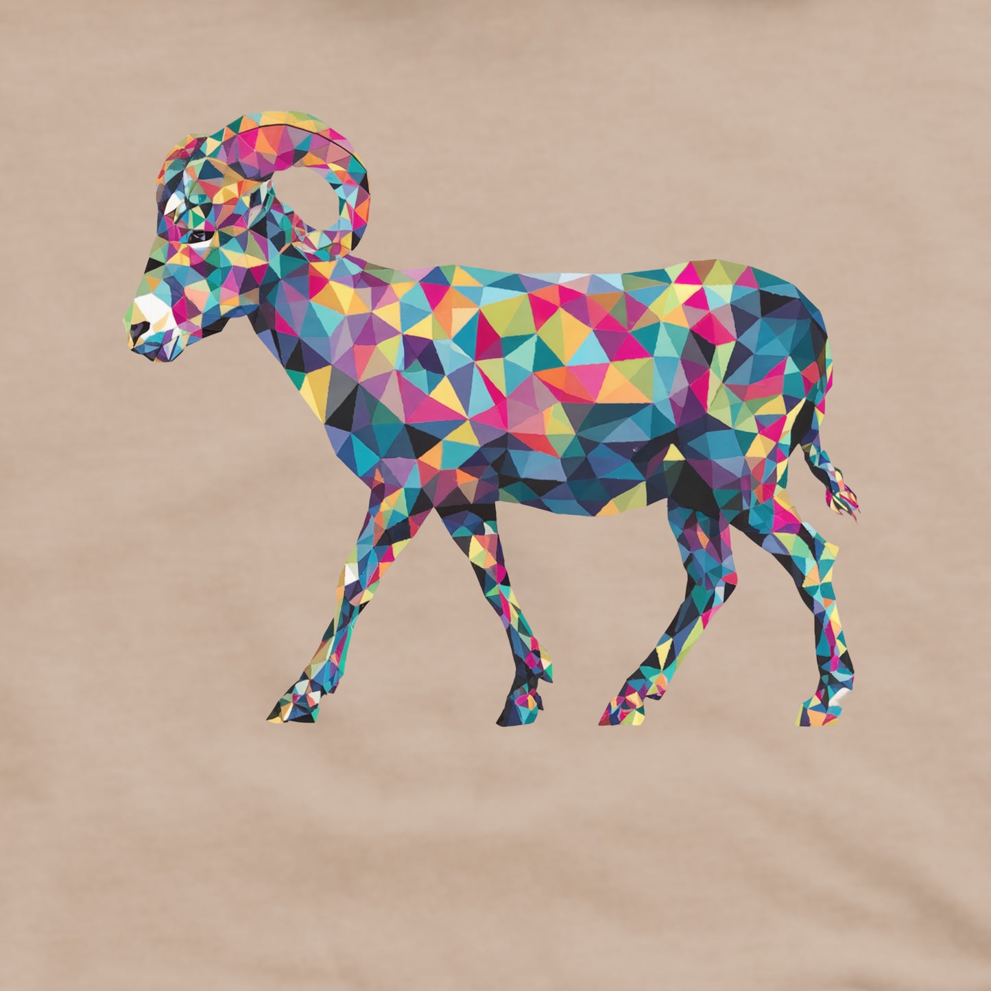 Ram Mosaic Crewneck Sweatshirt Adventure and Outdoors Themed Sweatshirt