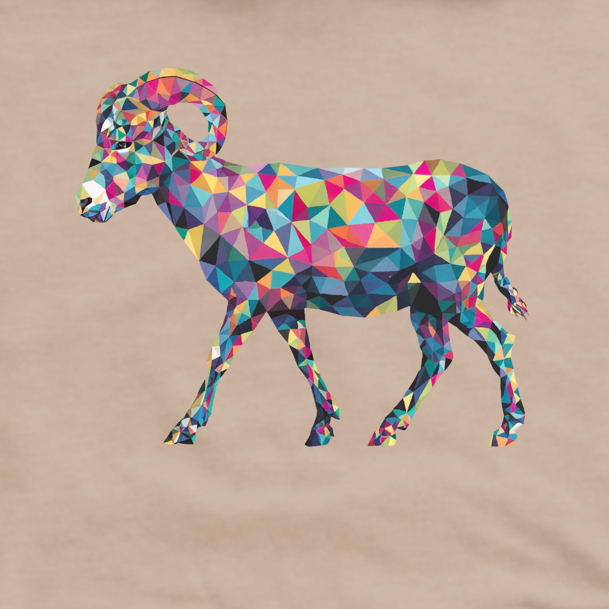 Ram Mosaic Crewneck Sweatshirt Adventure and Outdoors Themed Sweatshirt