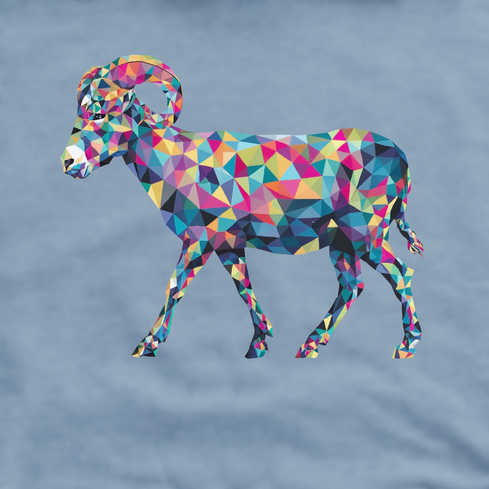 Ram Mosaic Crewneck Sweatshirt Adventure and Outdoors Themed Sweatshirt