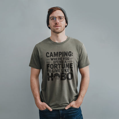 Spend a Fortune Camping T-Shirt Adventure and Outdoors Themed T-Shirt