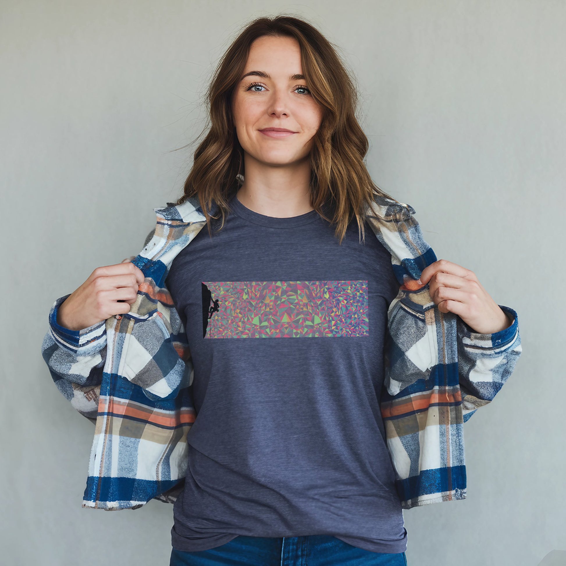 Climbing Mosaic T-Shirt Adventure and Outdoors Themed T-Shirt