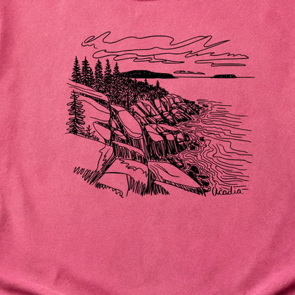 Acadia Line Drawing Cotton T-Shirt