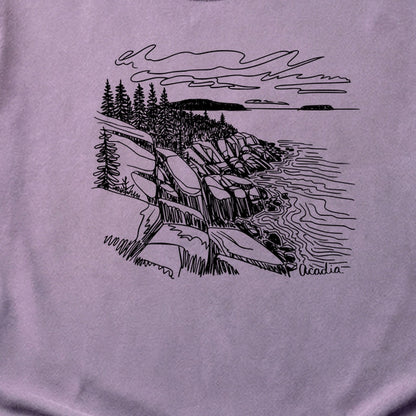 Acadia Line Drawing Cotton T-Shirt