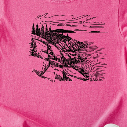 Acadia Line Drawing Kids Cotton T-Shirt
