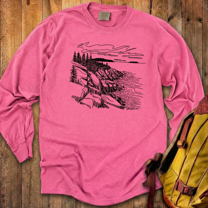 Acadia Line Drawing Cotton Long Sleeve