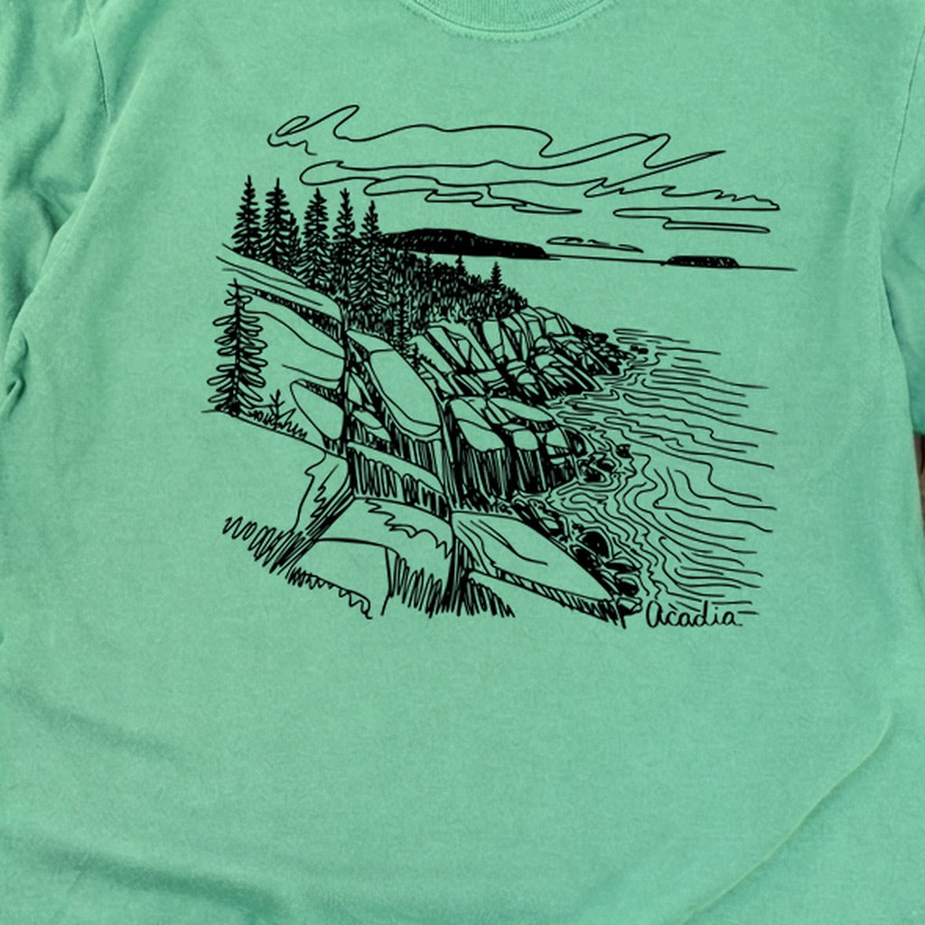 Acadia Line Drawing Cotton Long Sleeve