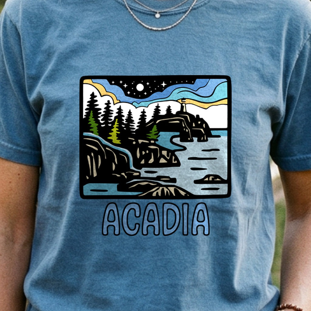 Acadia at Night Cotton T-Shirt