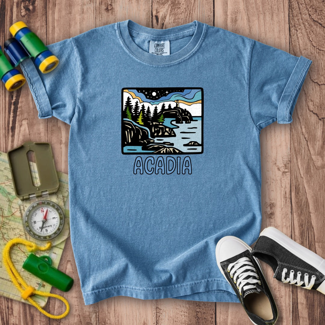 Acadia at Night Kids Cotton T-Shirt