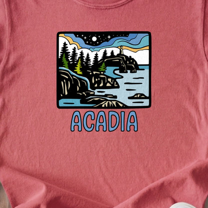 Acadia at Night Kids Cotton T-Shirt