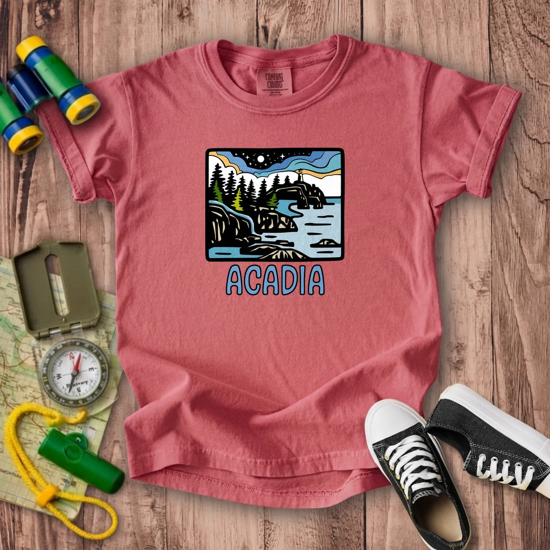 Acadia at Night Kids Cotton T-Shirt