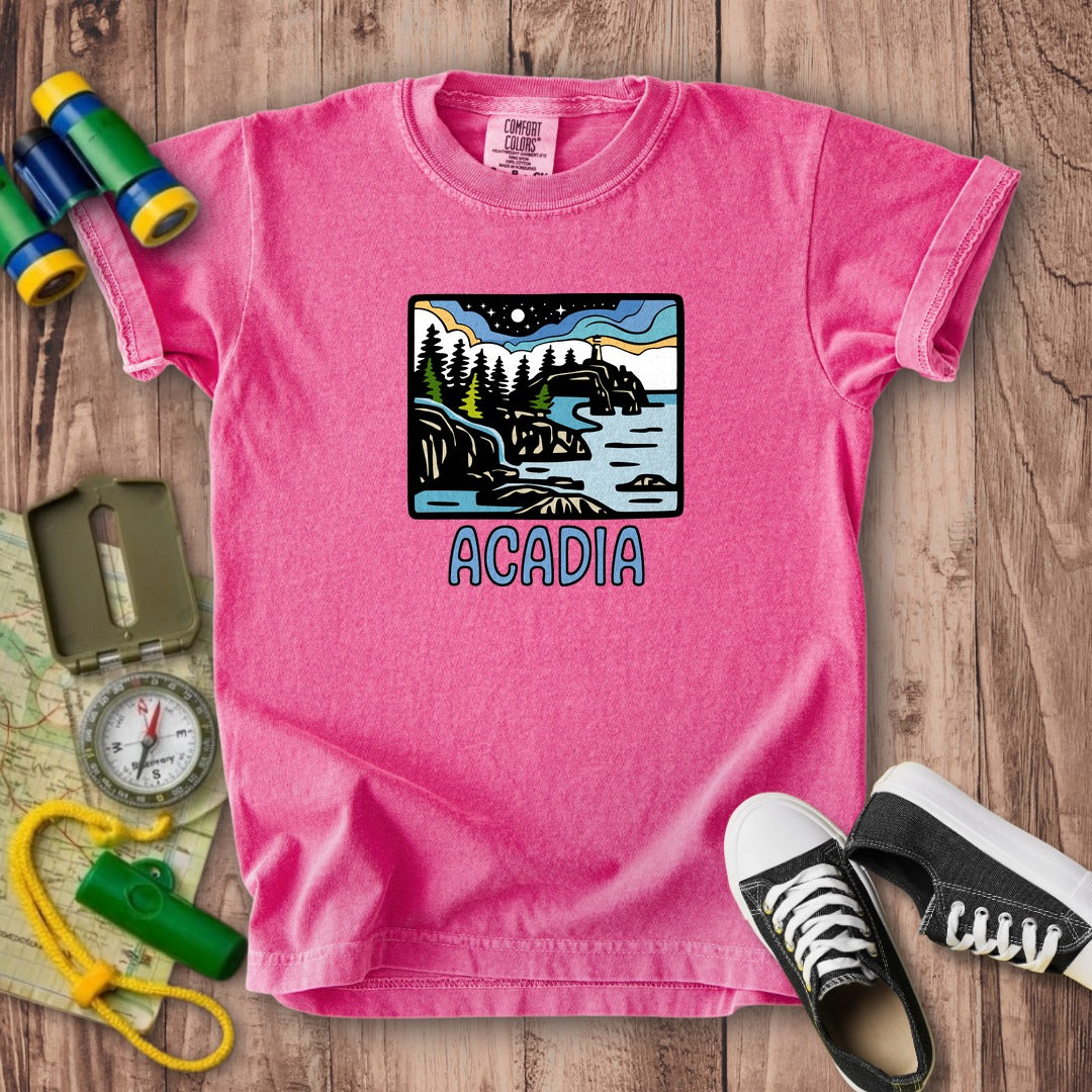 Acadia at Night Kids Cotton T-Shirt
