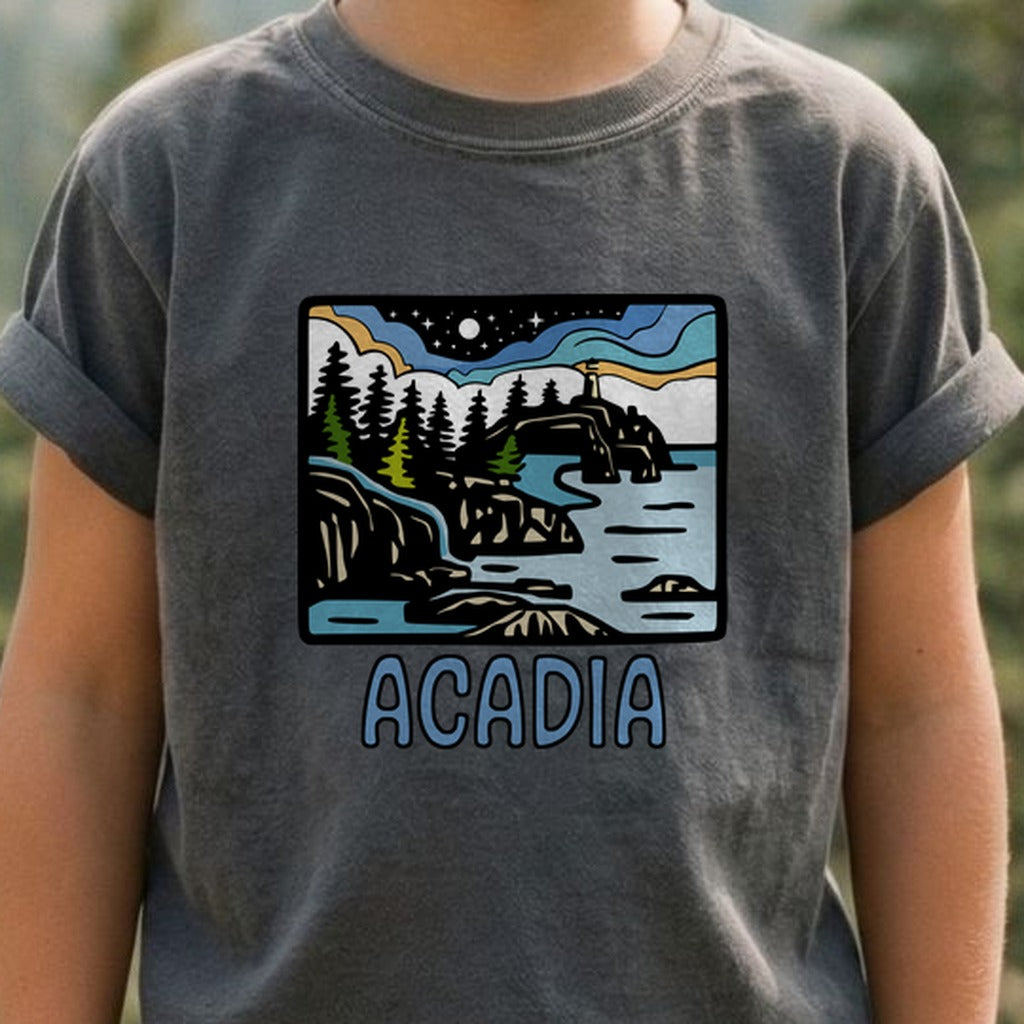 Acadia at Night Kids Cotton T-Shirt