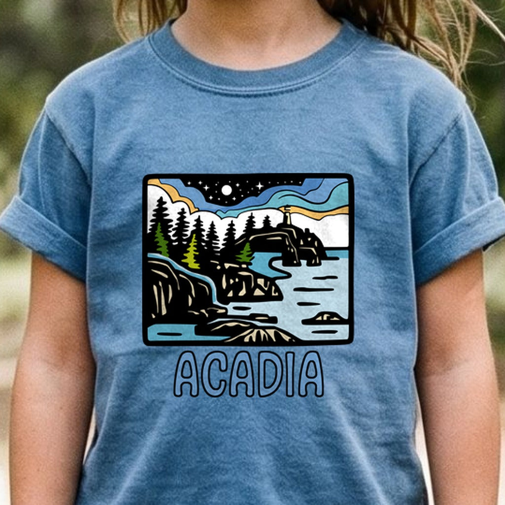 Acadia at Night Kids Cotton T-Shirt