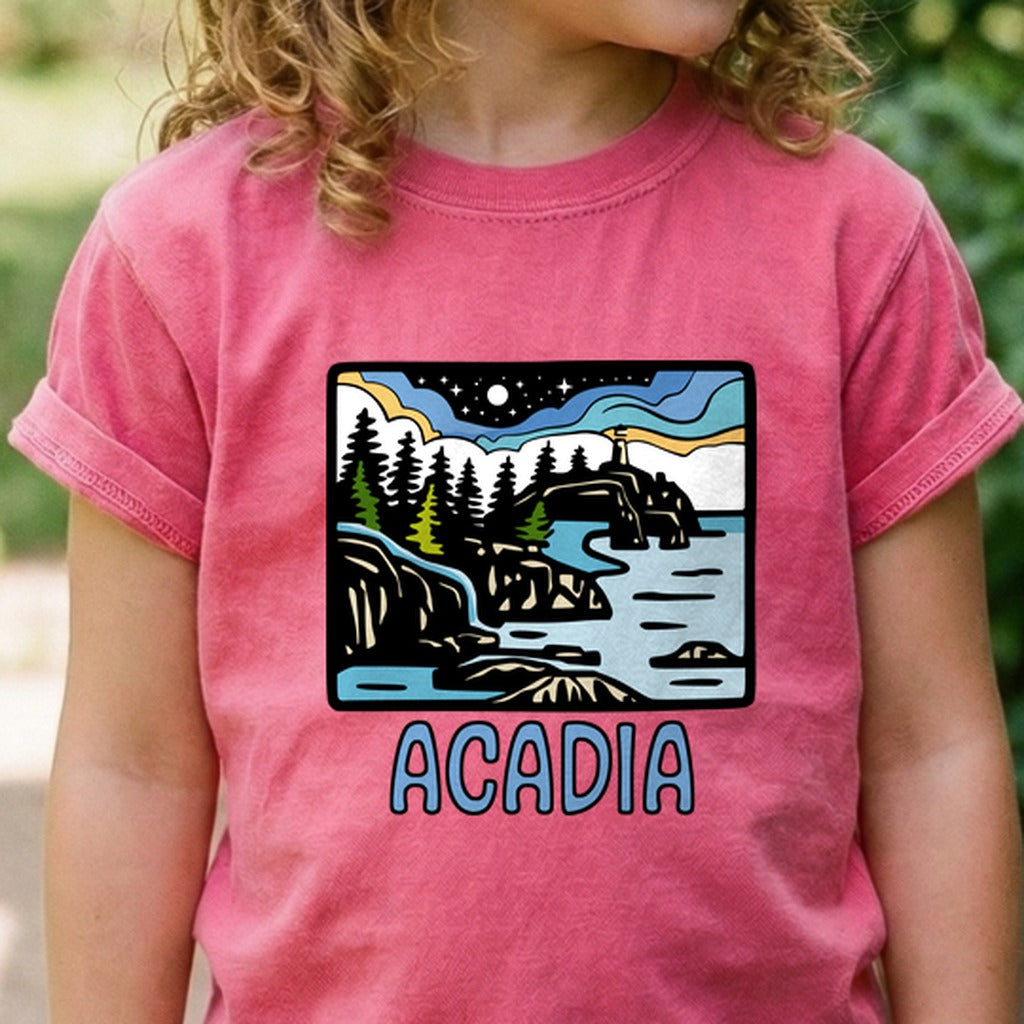 Acadia at Night Kids Cotton T-Shirt