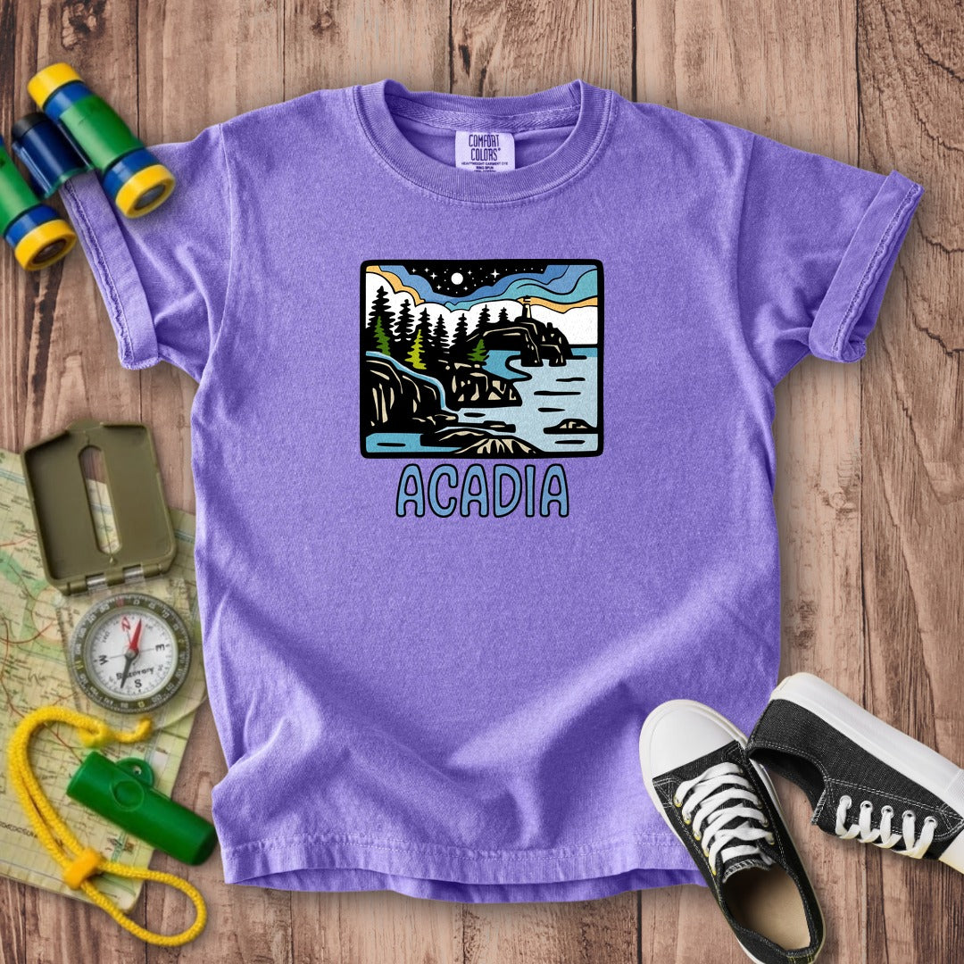 Acadia at Night Kids Cotton T-Shirt
