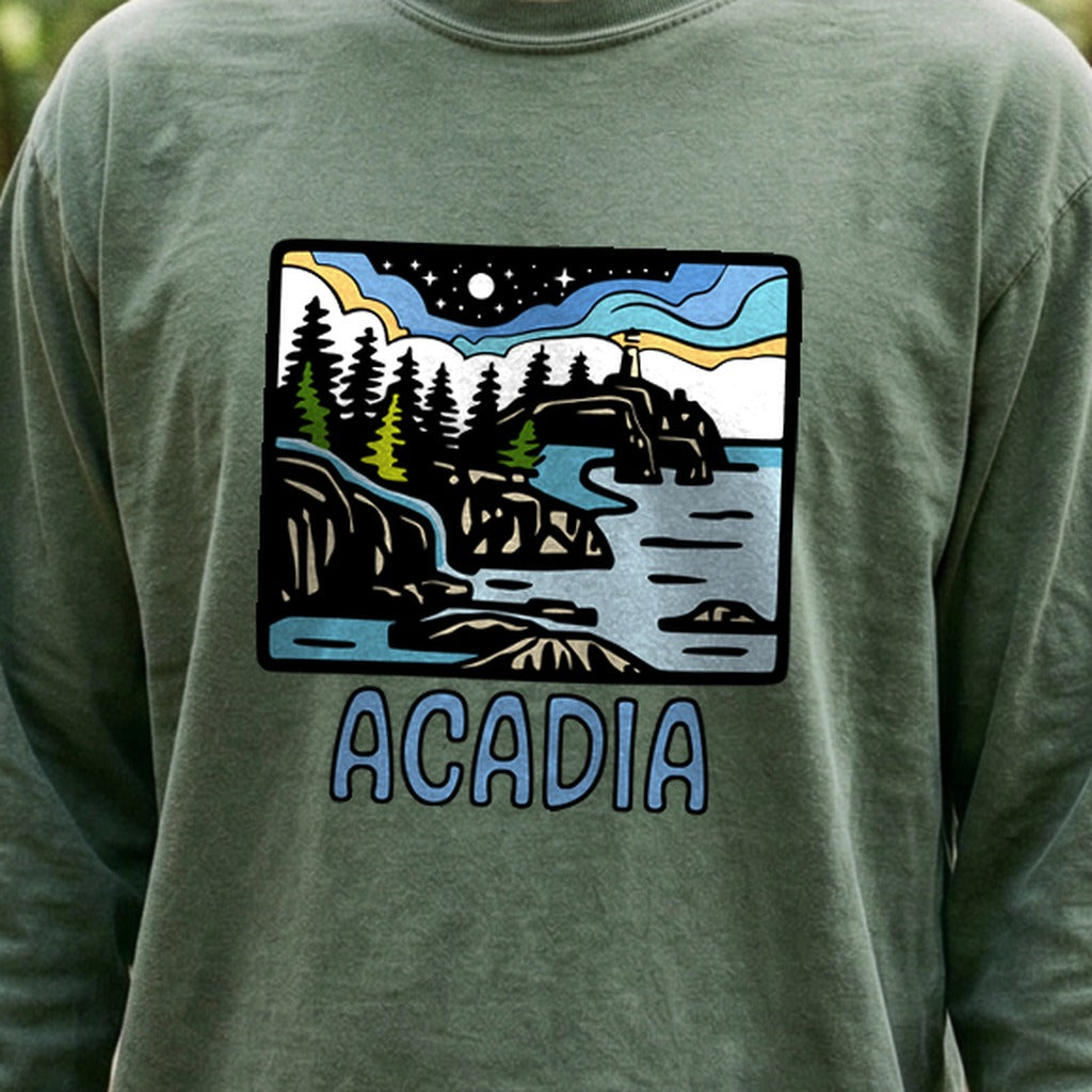 Acadia at Night Cotton Long Sleeve
