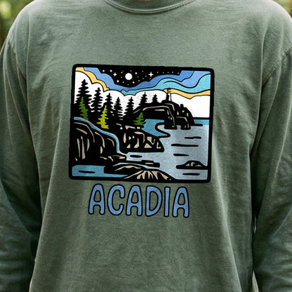 Acadia at Night Cotton Long Sleeve