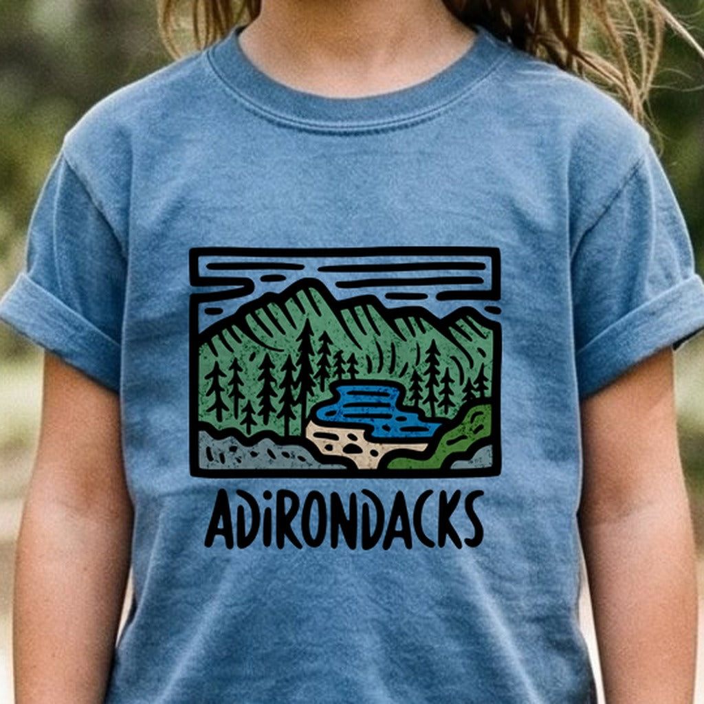 Adirondack Mountains Kids Cotton T-Shirt