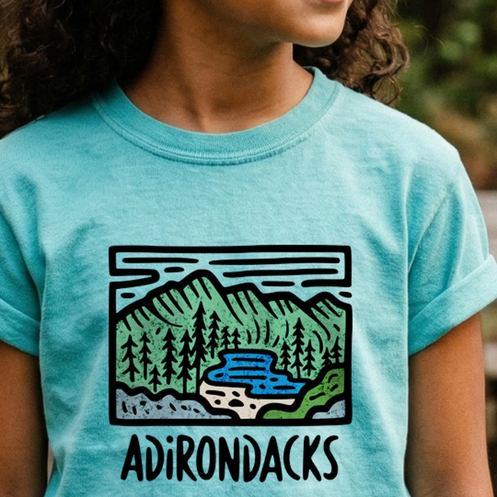Adirondack Mountains Kids Cotton T-Shirt
