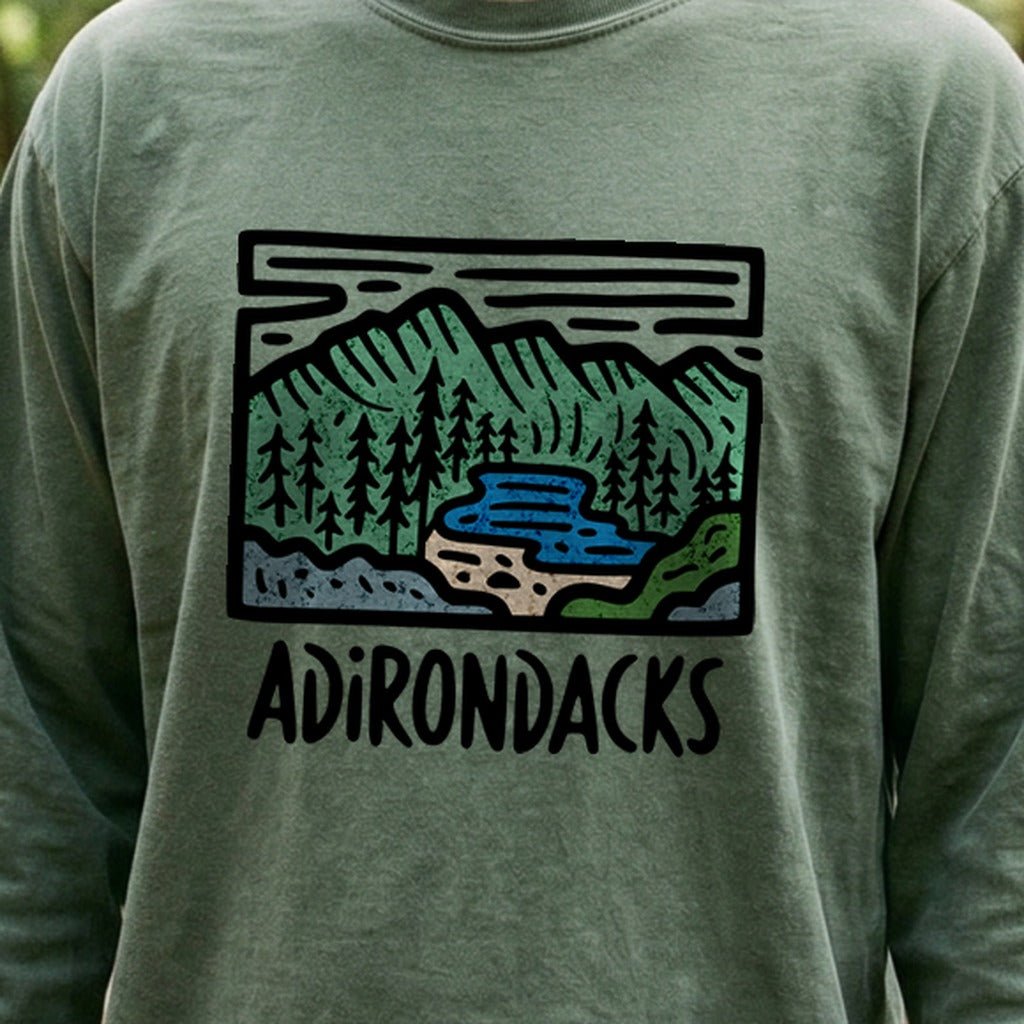 Adirondack Mountains Cotton Long Sleeve