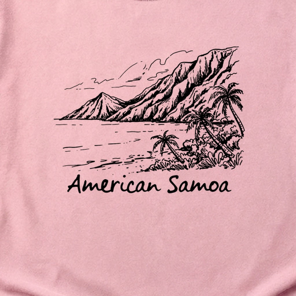 American Samoa Line Drawing Cotton T-Shirt