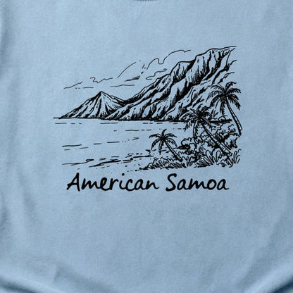 American Samoa Line Drawing Cotton T-Shirt