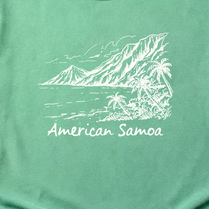 American Samoa Line Drawing Cotton T-Shirt