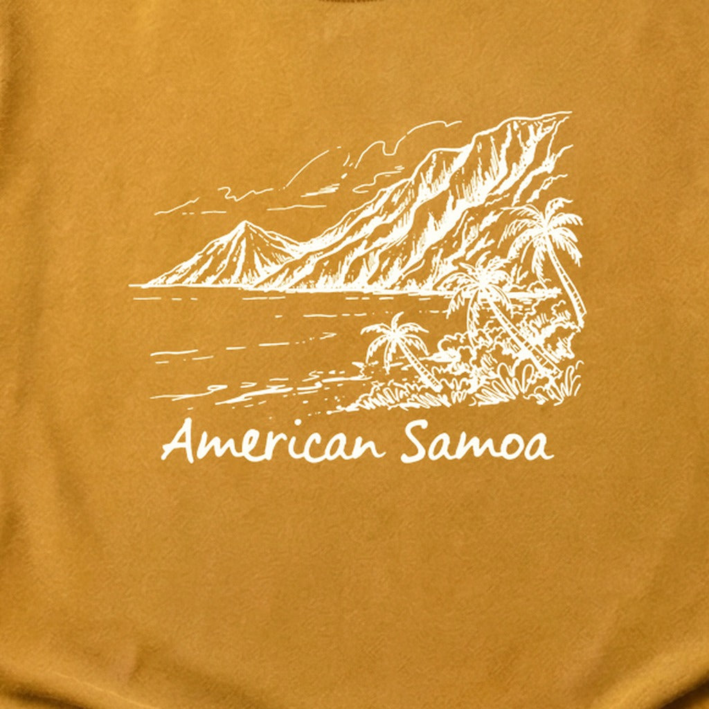 American Samoa Line Drawing Cotton T-Shirt