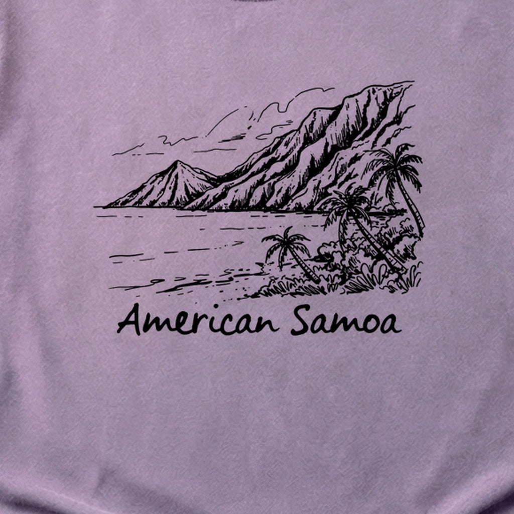 American Samoa Line Drawing Cotton T-Shirt