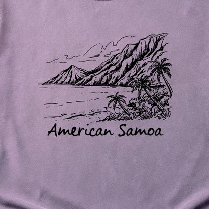 American Samoa Line Drawing Cotton T-Shirt