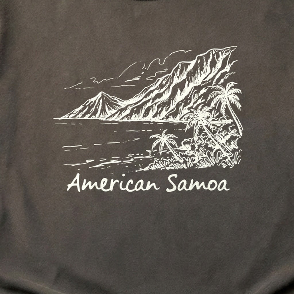 American Samoa Line Drawing Cotton T-Shirt