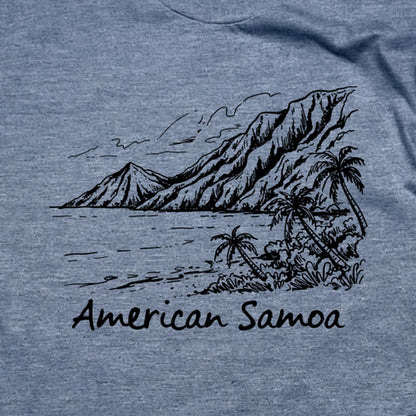 American Samoa Line Drawing T-Shirt