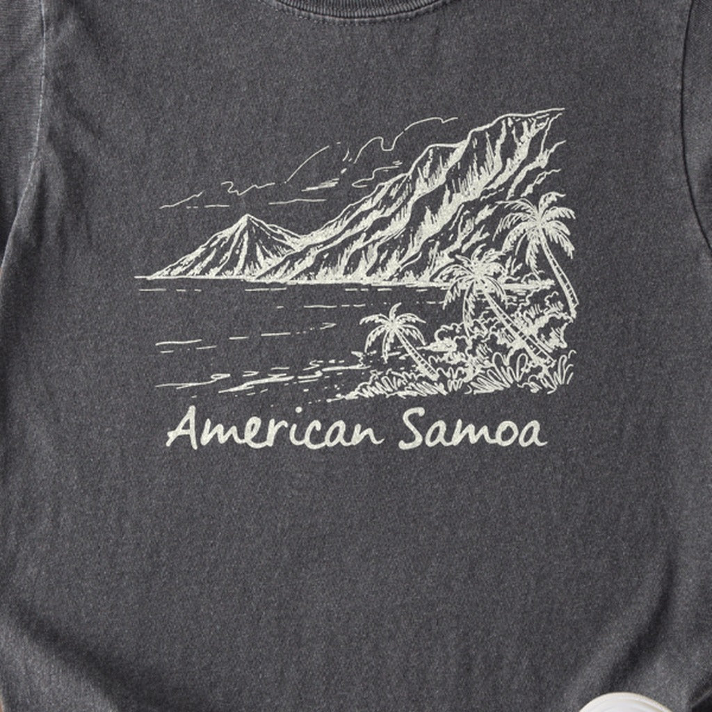 American Samoa Line Drawing Kids Cotton T-Shirt