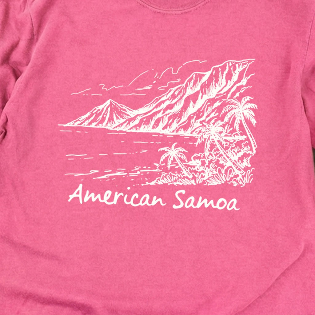 American Samoa Line Drawing Cotton Long Sleeve