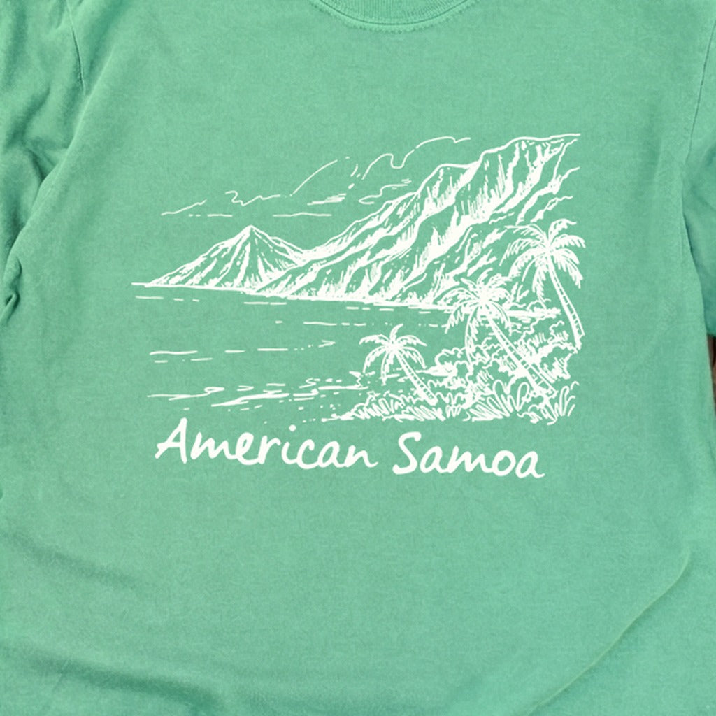American Samoa Line Drawing Cotton Long Sleeve