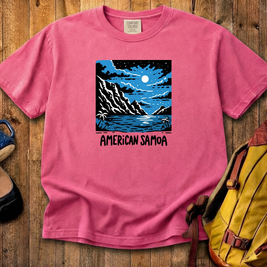 American Samoa at Night Cotton T-Shirt