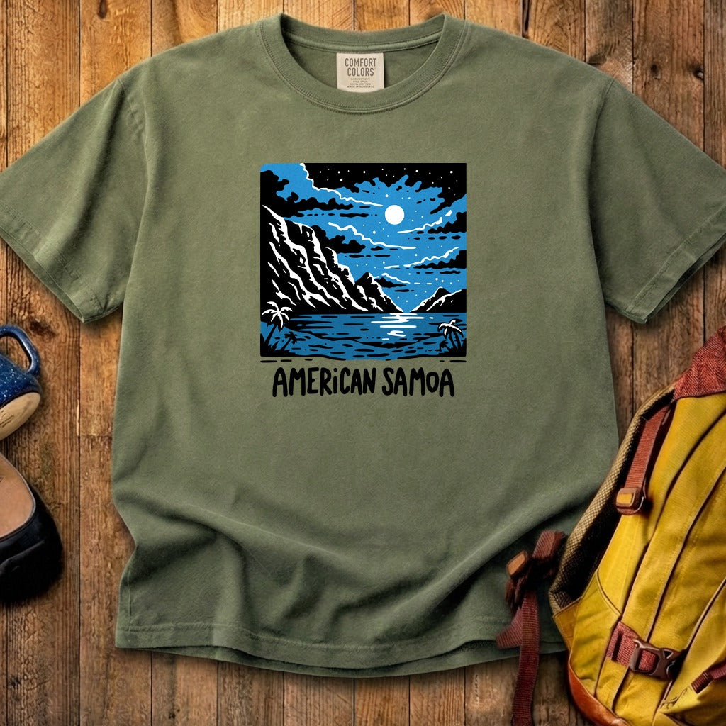 American Samoa at Night Cotton T-Shirt
