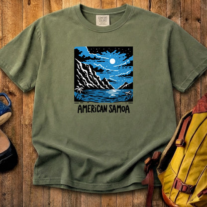 American Samoa at Night Cotton T-Shirt