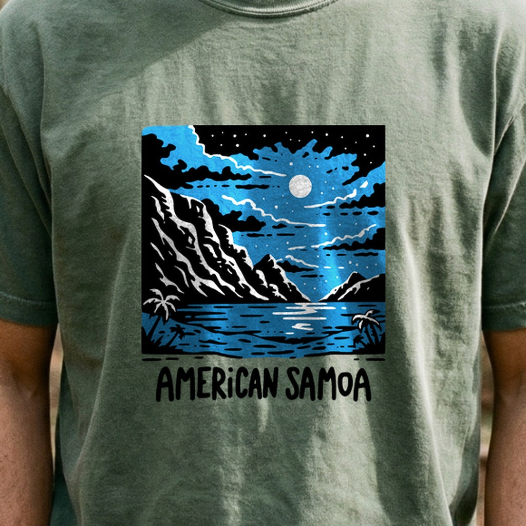 American Samoa at Night Cotton T-Shirt