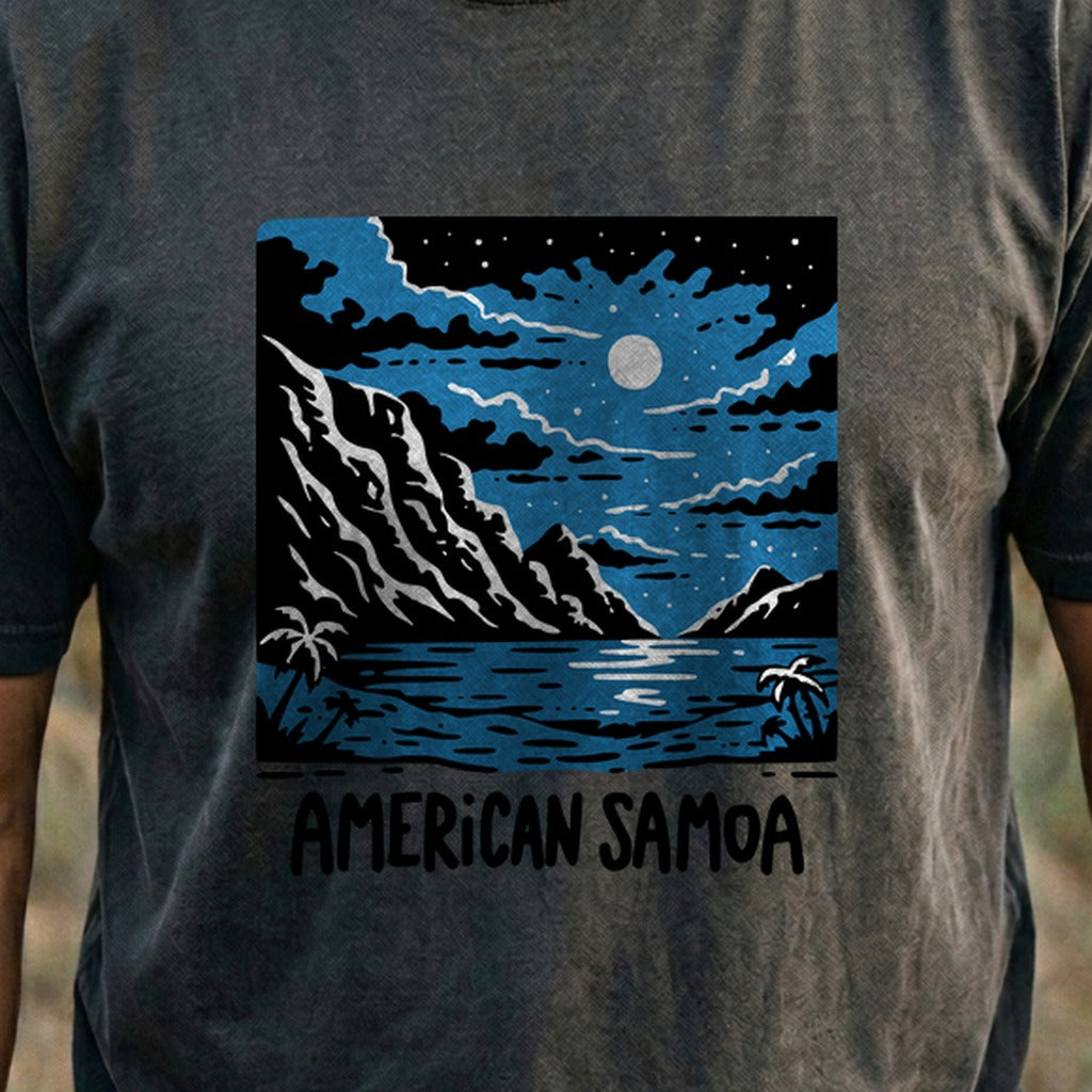 American Samoa at Night Cotton T-Shirt