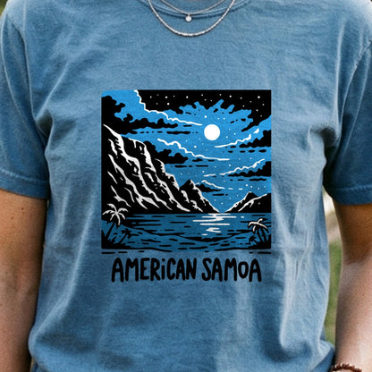 American Samoa at Night Cotton T-Shirt