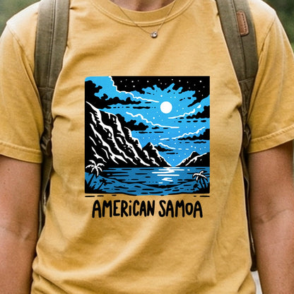 American Samoa at Night Cotton T-Shirt