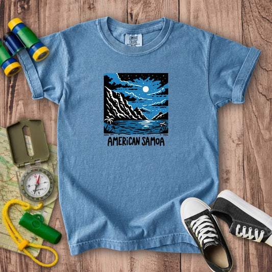 American Samoa at Night Kids Cotton T-Shirt